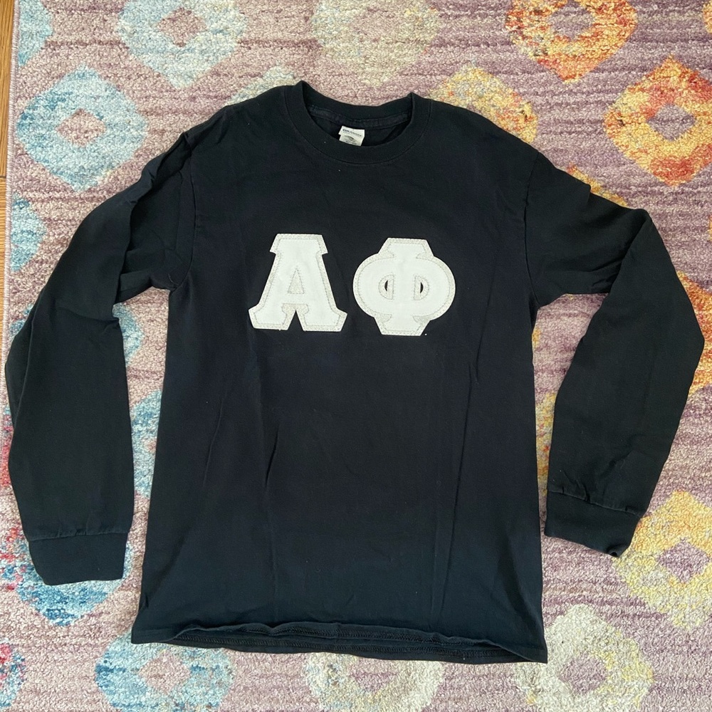 ALPHA PHI LONG SLEEVE BLACK SHIRT
